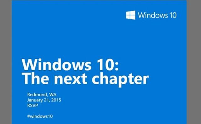 微软发邀请函：1月21日披露Win 10更多细节