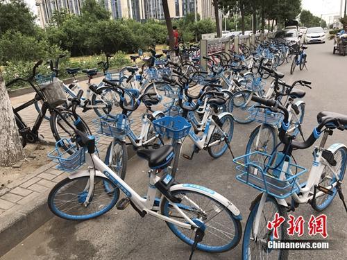 8月份，北京郊区某地突然出现大批的共享单车。中新网 吴涛