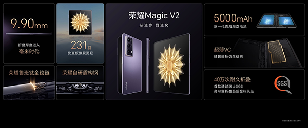 荣耀MagicV2系列正式发布引领折叠屏手机进入毫米时代